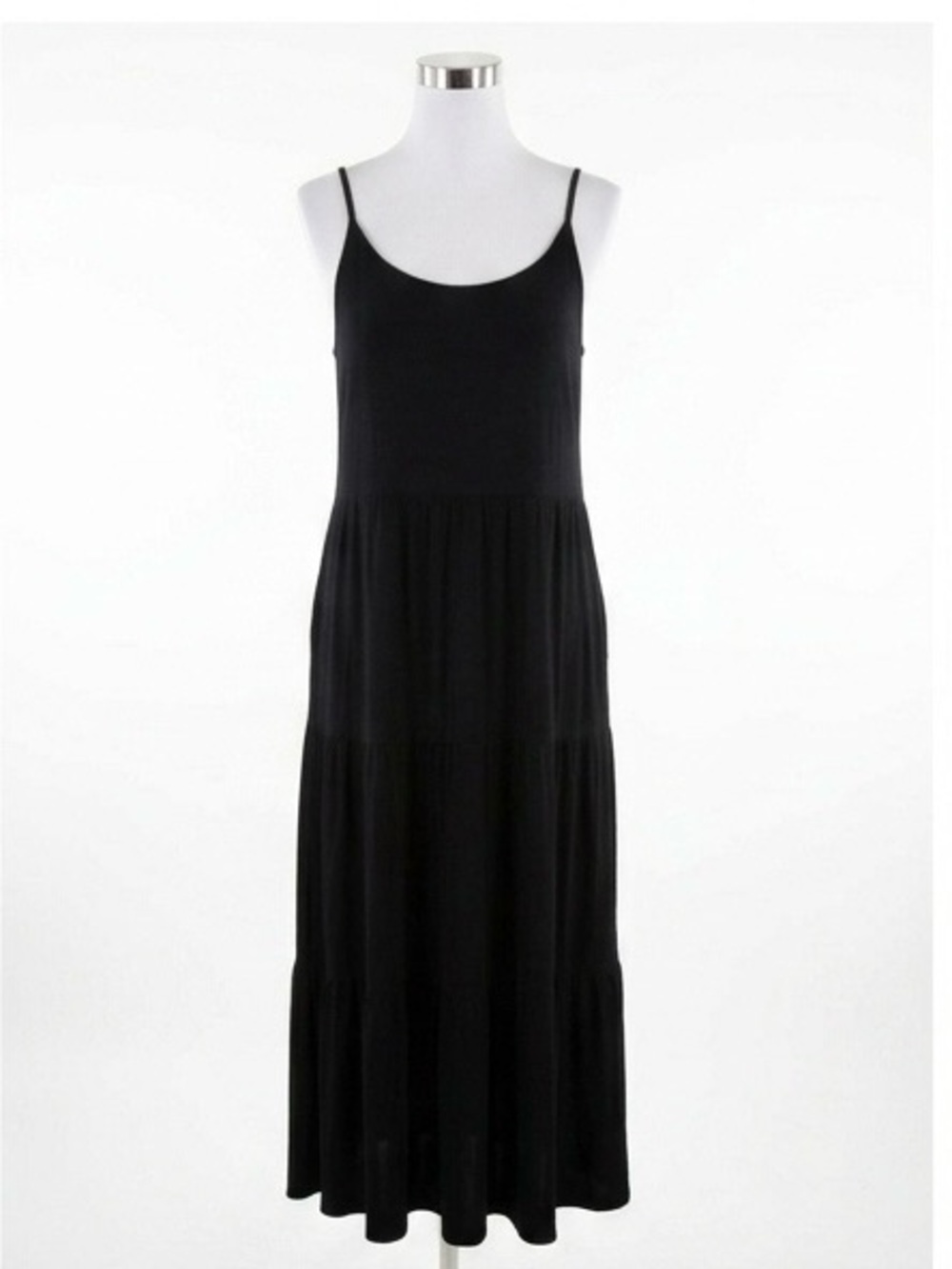 INC International Concepts Black Tiered Maxi Dress